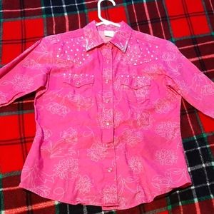Pink button up shirt